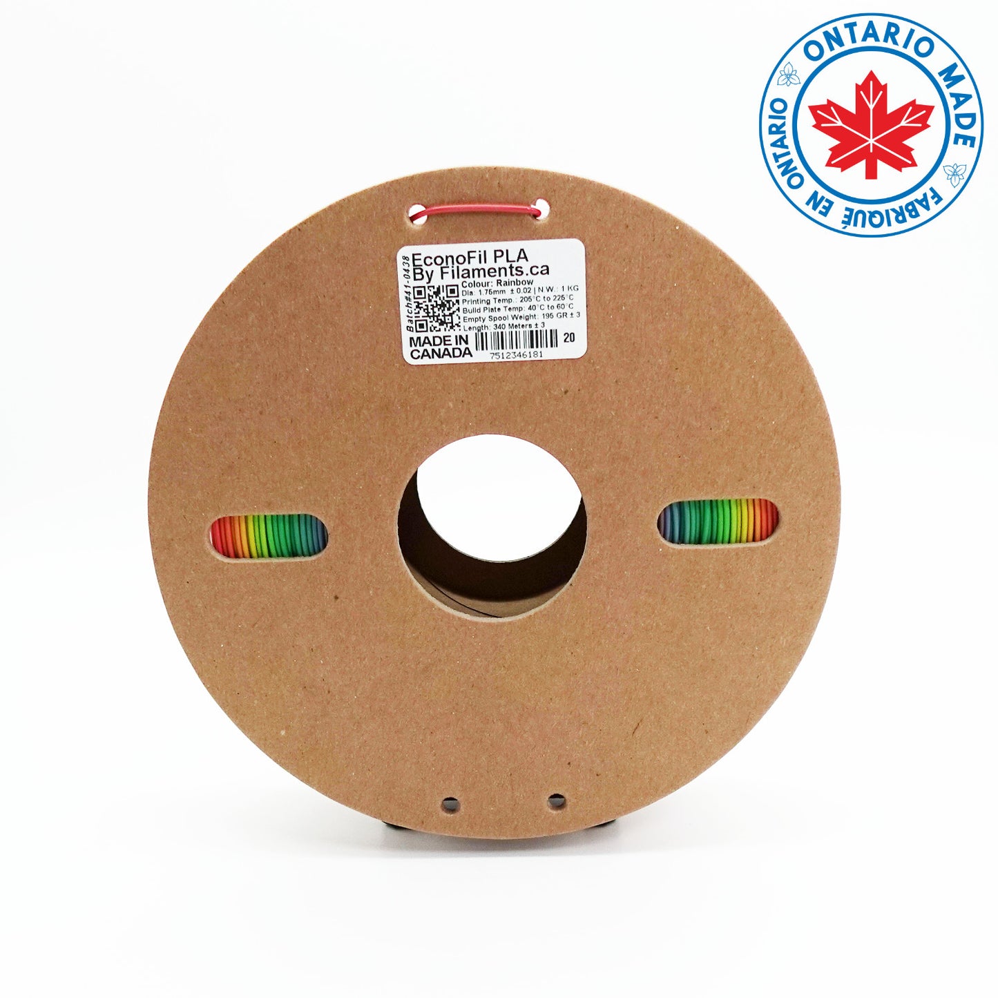 EconoFil Premium Rainbow PLA 3D Printer Filament Canada