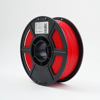 Standard PLA Matte Red 1.75mm filament on a plastic spool