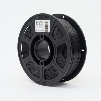 Standard PLA Silk Black 1.75mm filament on a plastic spool
